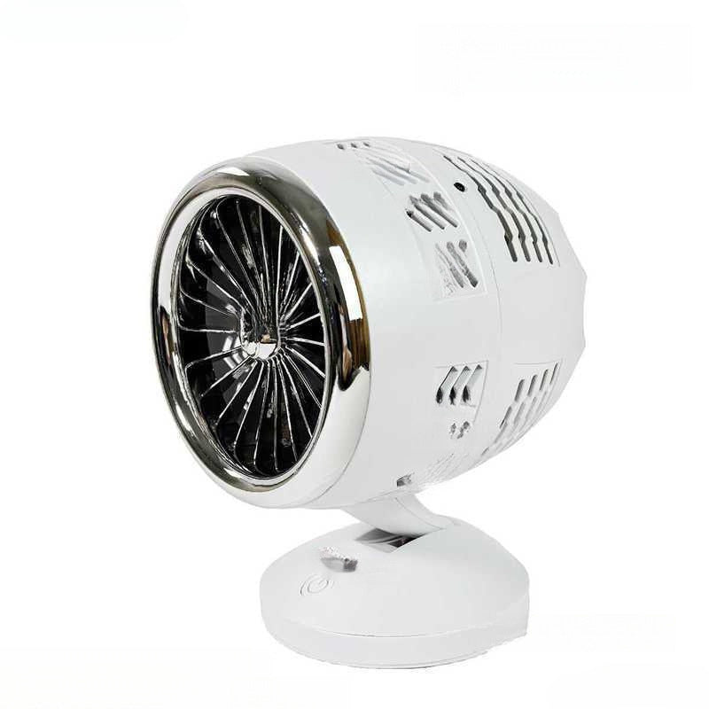 Turbine aircraft engine fan, humidifying spray with light and technological sense