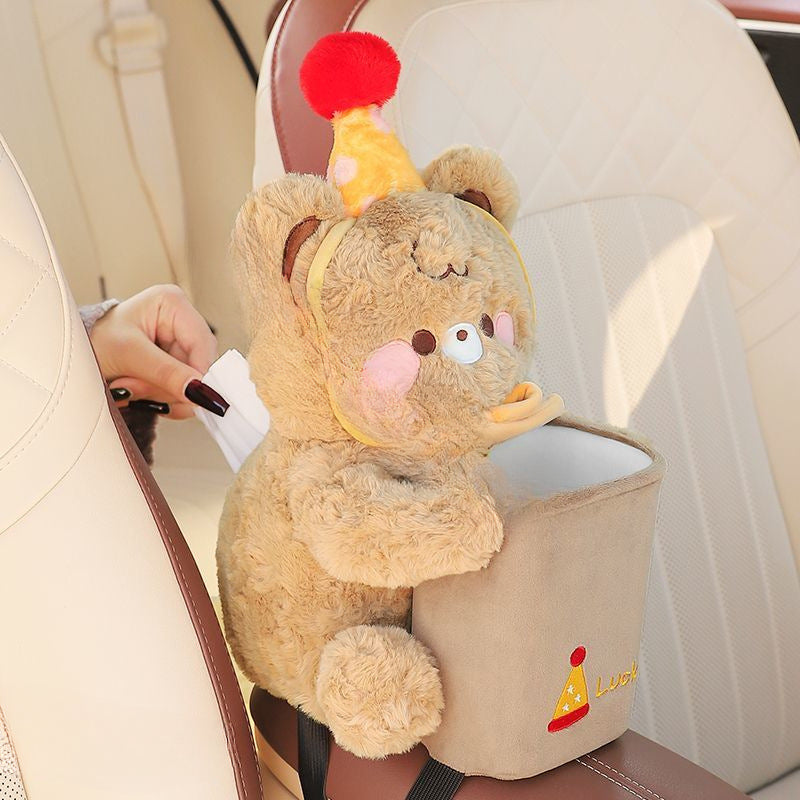 Car tissue box Trash can 2-in-1 creative armrest box Multifunctional pumping carton Car tissue hanging bag
