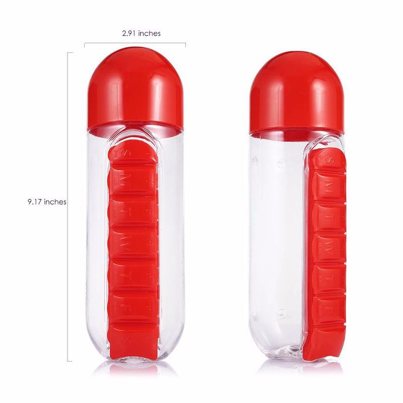 Multifunctional two-in-one creative water cup 7 grids, easy to carry outdoors, water bottle cup