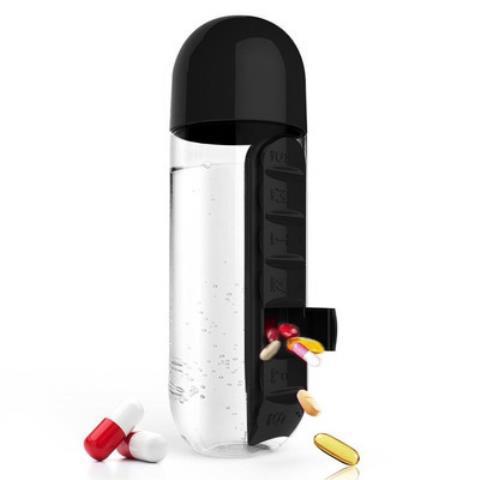 Multifunctional two-in-one creative water cup 7 grids, easy to carry outdoors, water bottle cup