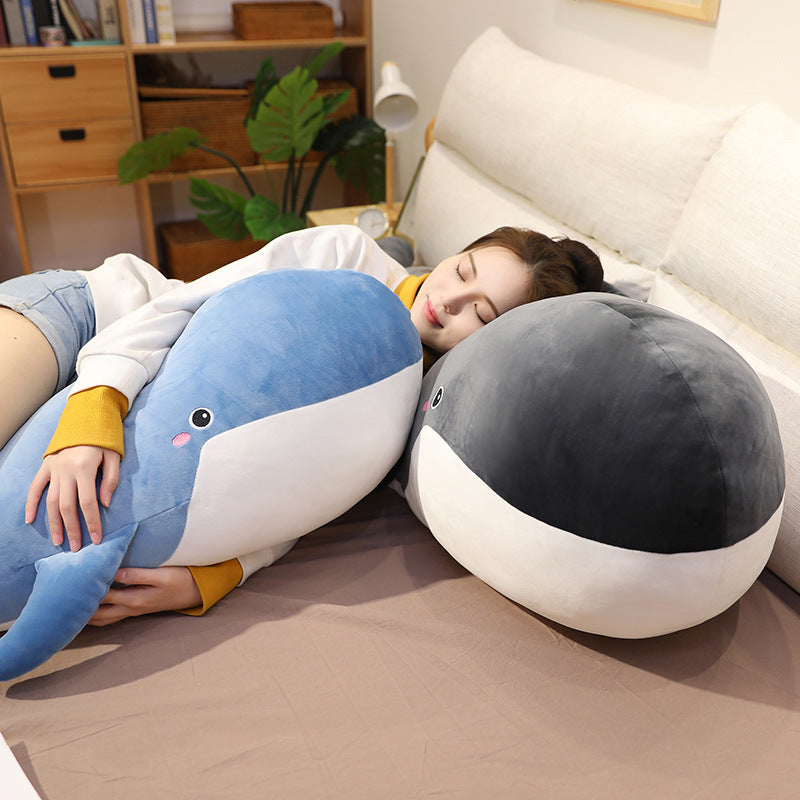 Cute whale plush toy pillow doll girl sleeping bed large doll children birthday gift