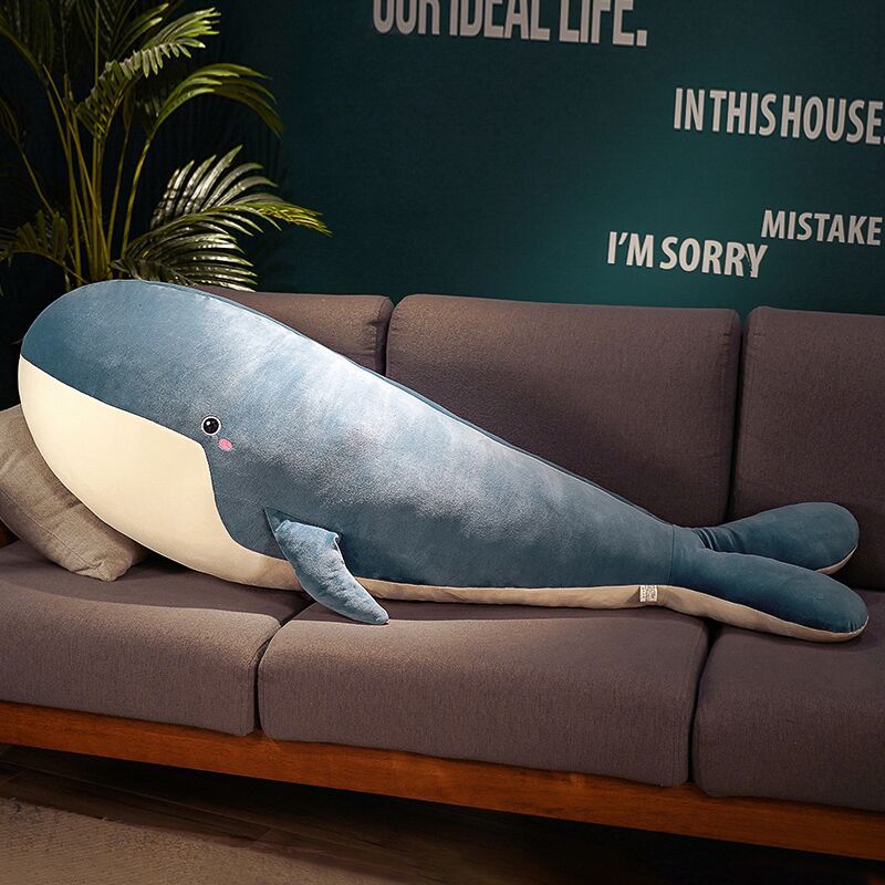 Cute whale plush toy pillow doll girl sleeping bed large doll children birthday gift