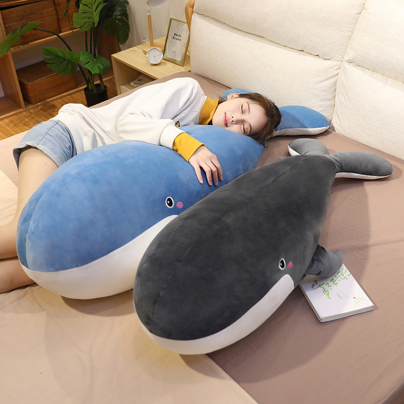 Cute whale plush toy pillow doll girl sleeping bed large doll children birthday gift