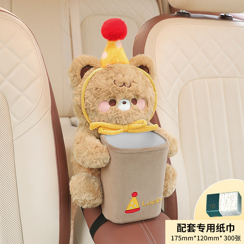 Car tissue box Trash can 2-in-1 creative armrest box Multifunctional pumping carton Car tissue hanging bag