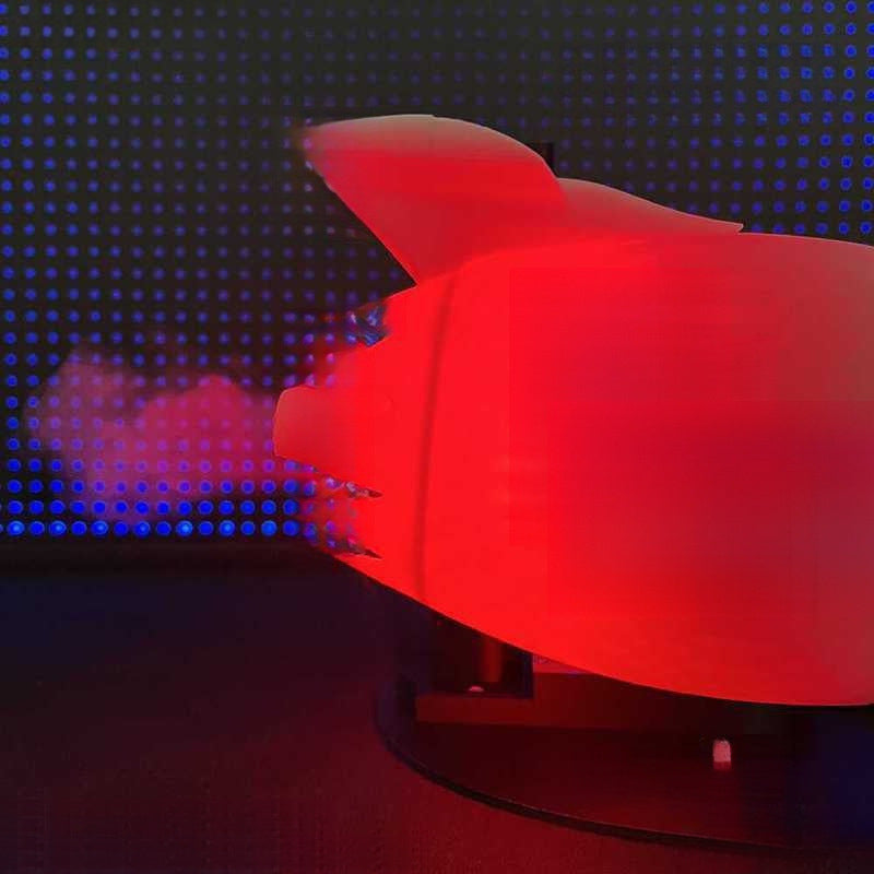 Turbine aircraft engine fan, humidifying spray with light and technological sense