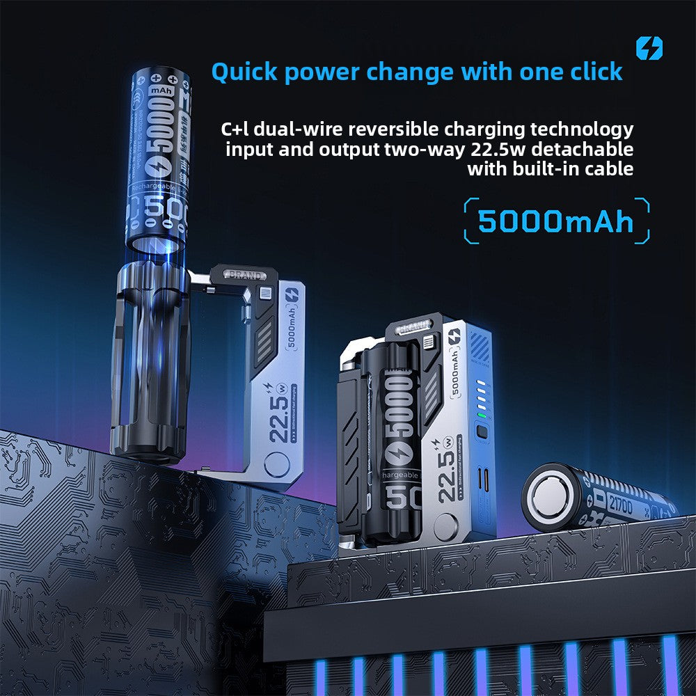 Magazine power bank one-click power exchange large capacity 21700 battery charger 22.5w fast charging mobile power supply