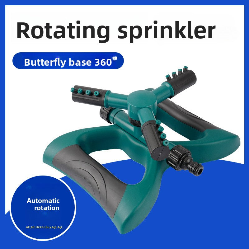 Moisturizing irrigation lawn sprinkler, large base plastic automatic sprinkler, large three-pronged, garden sprinkler