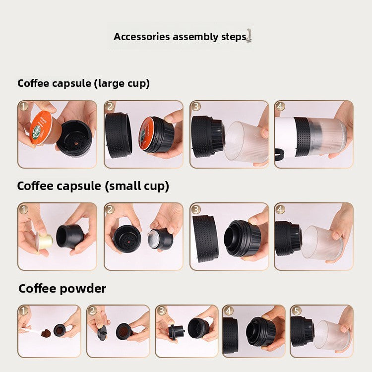 Portable coffee capsule machine Pump type American-Italian concentrate Electric small wireless heating Outdoor coffee cup