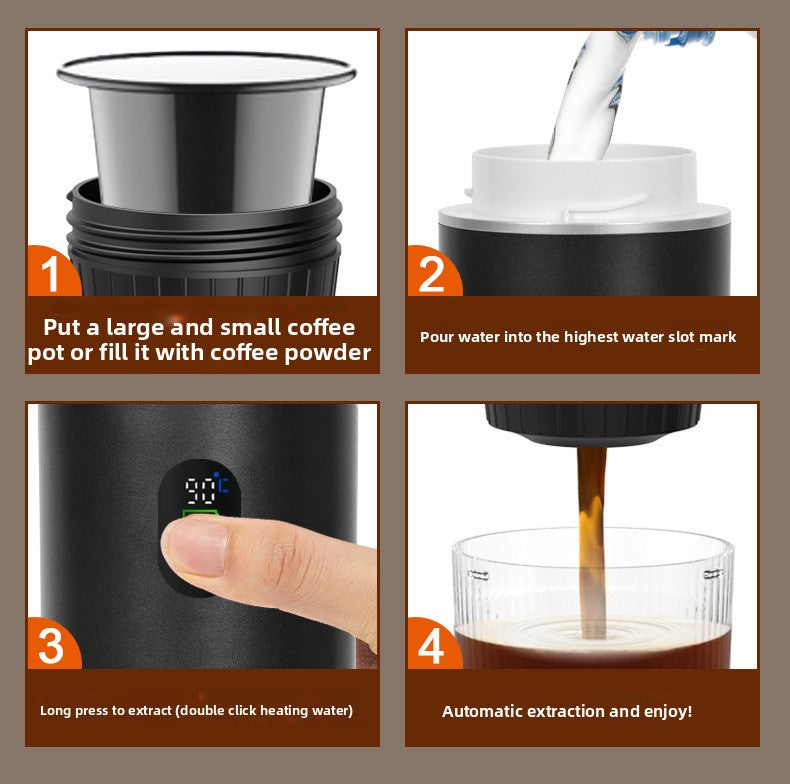 Portable coffee capsule machine Pump type American-Italian concentrate Electric small wireless heating Outdoor coffee cup