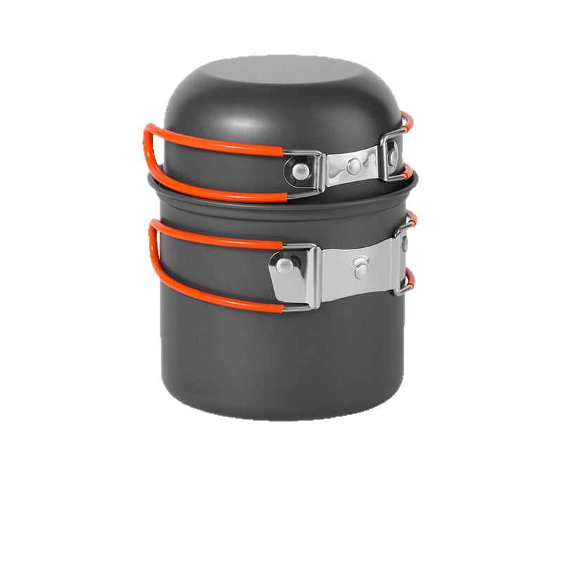 DS101 Outdoor Camping Pot Set 1-2 People Backpacker Cooker Set Pot Head Coffee Cup Multifunctional Pot Set