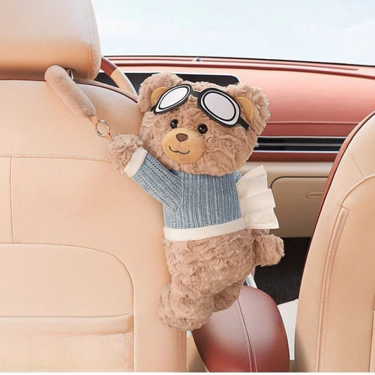 Creative car tissue box car pumping carton hanging type advanced feeling cute cartoon car decoration tissue hanging bag