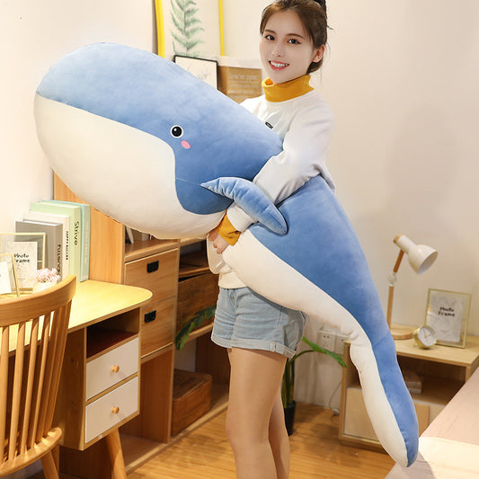 Cute whale plush toy pillow doll girl sleeping bed large doll children birthday gift