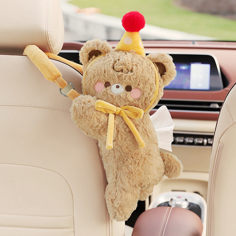 Car tissue box Trash can 2-in-1 creative armrest box Multifunctional pumping carton Car tissue hanging bag