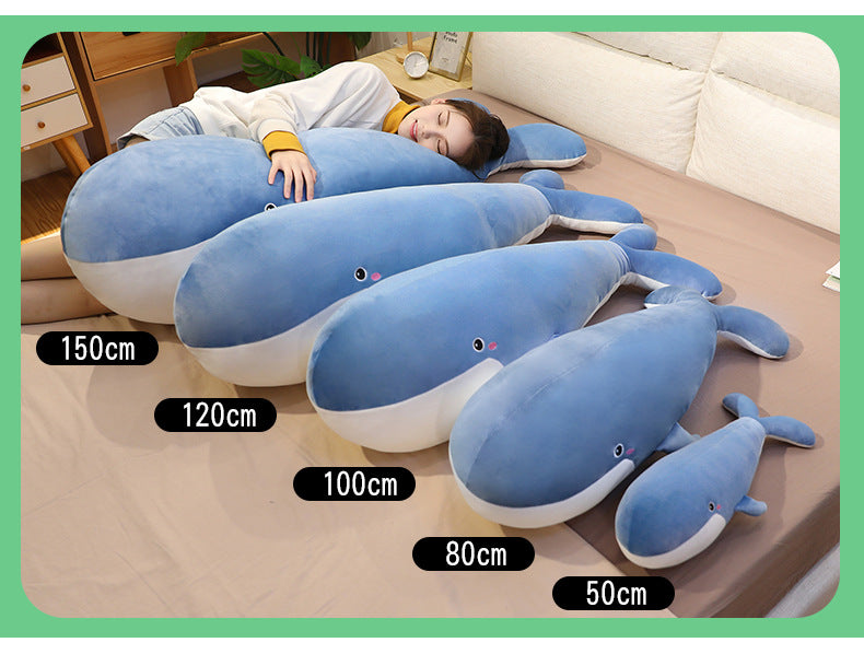 Cute whale plush toy pillow doll girl sleeping bed large doll children birthday gift