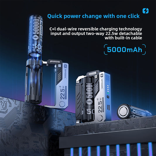 Magazine power bank one-click power exchange large capacity 21700 battery charger 22.5w fast charging mobile power supply