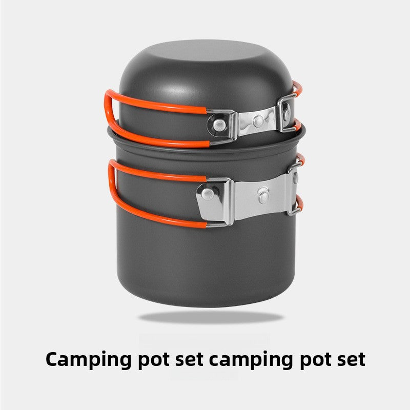 DS101 Outdoor Camping Pot Set 1-2 People Backpacker Cooker Set Pot Head Coffee Cup Multifunctional Pot Set